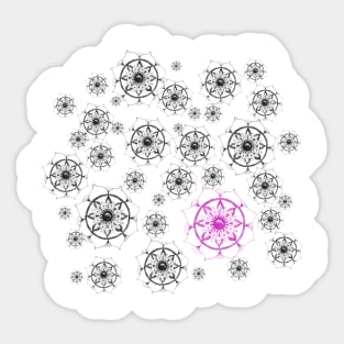 Hand Drawn Mandalas with Pink One Sticker